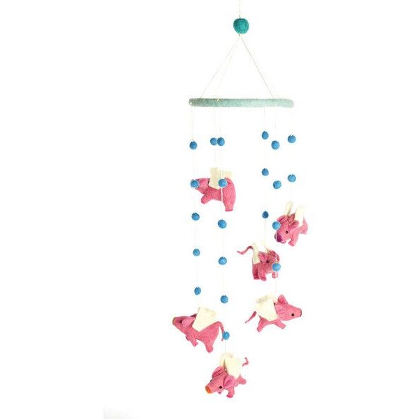 short'n'pietz Mobile mit fliegenden rosa Schweinchen