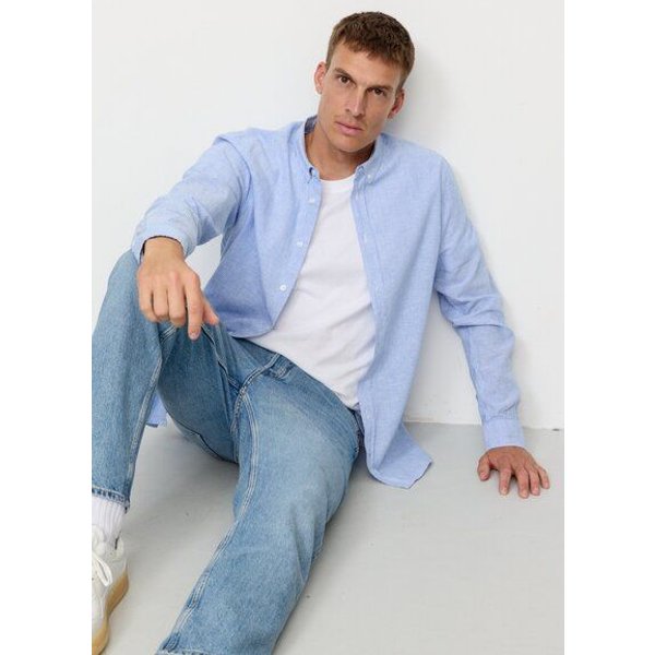Herren Hemd aus Baumwoll-Leinen Mix - YEW STRIPES - recolution