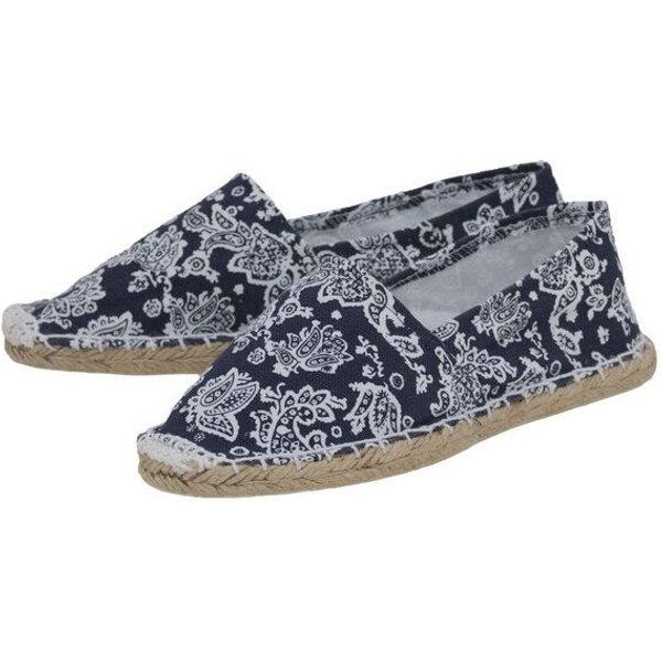 Japanwelt Espadrilles Paisley Muster Espadrilles Classic Canvas Damen und Herren Blau Weiß