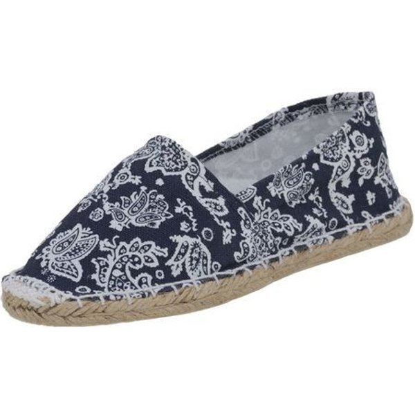 Japanwelt Espadrilles Paisley Muster Espadrilles Classic Canvas Damen und Herren Blau Weiß