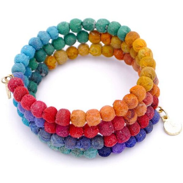 Worldfinds Kantha Rainbow Spiral Armband
