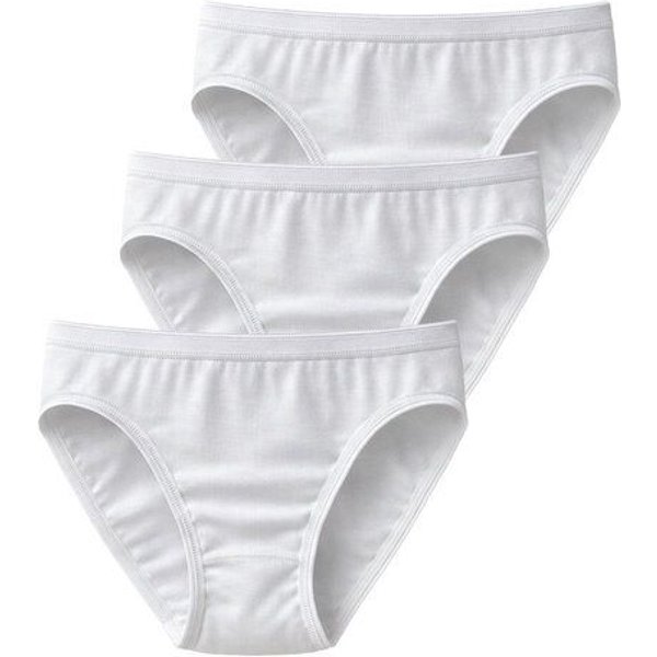 Haasis Bodywear Damen Mini Slip m. Glanzgummi, 3er Pack, Bio Baumwolle