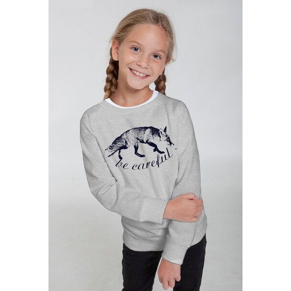 Peaces.bio - handbedruckte Biomode Bio-Kindersweatshirt "Be Careful"