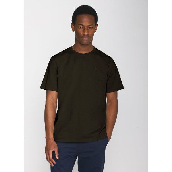KnowledgeCotton Apparel T-Shirt LOKE Badge aus Bio-Baumwolle - ROC/GOTS/Vegan