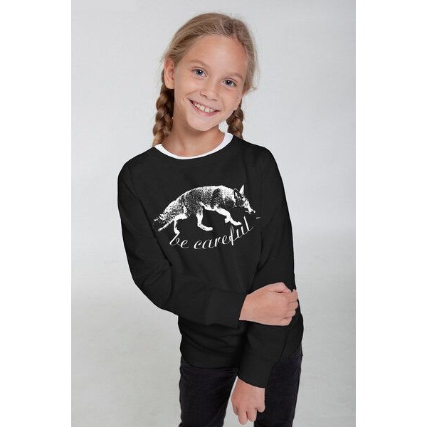 Peaces.bio - handbedruckte Biomode Bio-Kindersweatshirt "Be Careful"