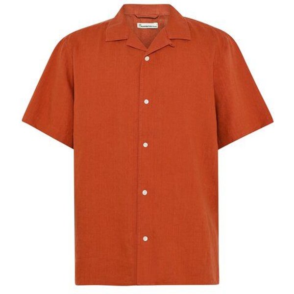 KnowledgeCotton Apparel Leinenhemd Box Fit - Short Sleeve - aus Bio-Leinen