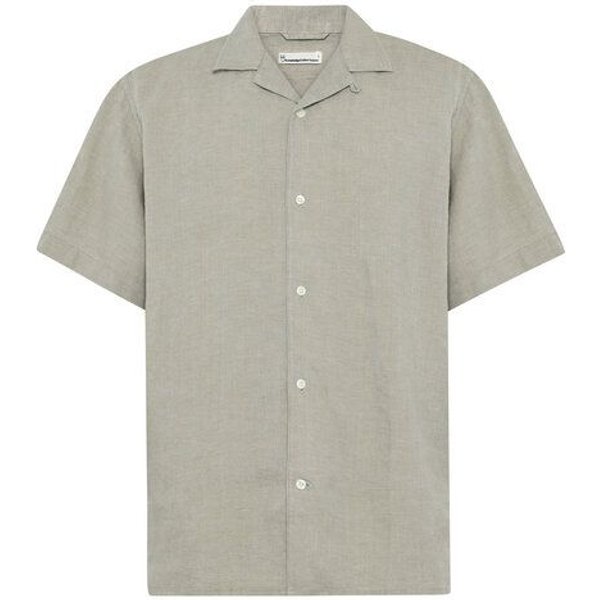 KnowledgeCotton Apparel Leinenhemd Box Fit - Short Sleeve - aus Bio-Leinen