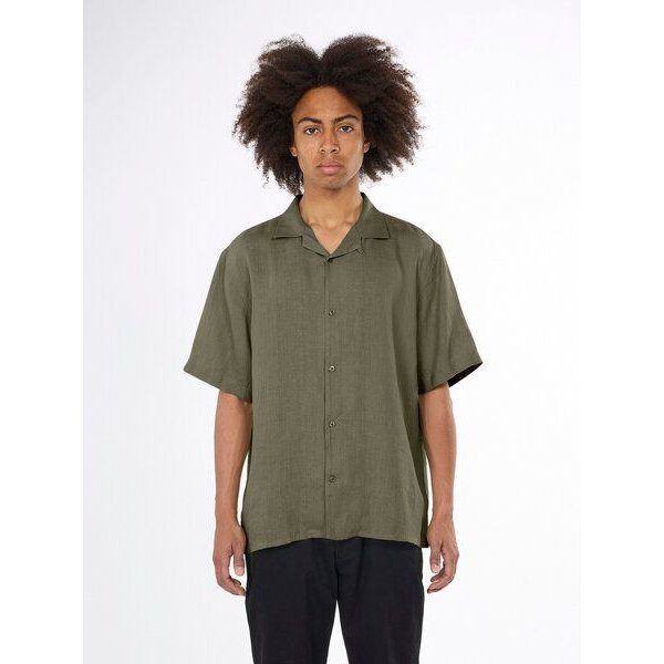 KnowledgeCotton Apparel Leinenhemd Box Fit - Short Sleeve - aus Bio-Leinen