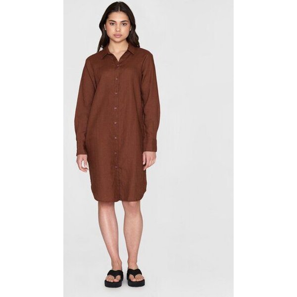 KnowledgeCotton Apparel Leinen- Hemdkleid - Classic linen dress - GOTS/Vegan