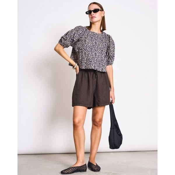 JAN N JUNE LEINEN DRAWSTRING SHORTS MARUM