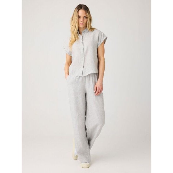 KnowledgeCotton Apparel POSEY weite, mittelhohe Leinenhose - GOTS/Vegan