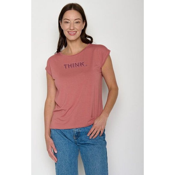GREENBOMB Think Type Timid - Lässiges Shirt aus LENZING TENCEL Mix / hochwertiger Print / Fair & Vegan