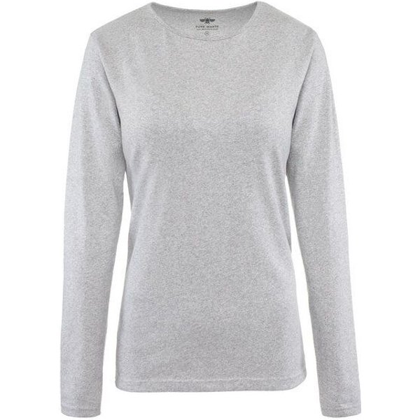Pure Waste - Damen Long Sleeve T-Shirt, Grey Melange