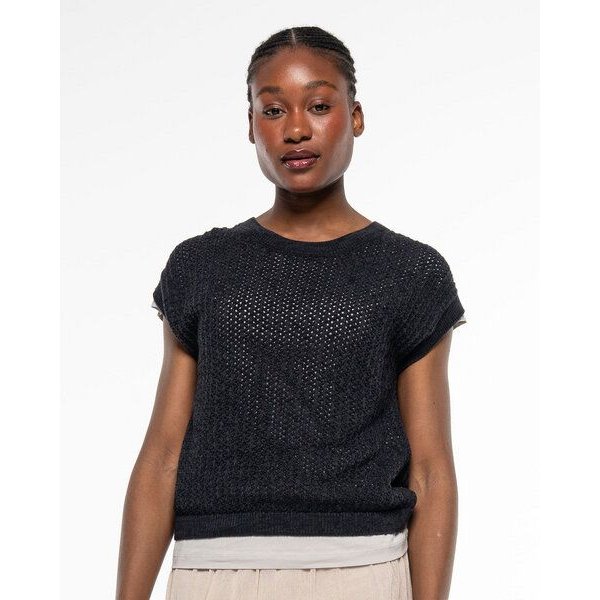 Alma & Lovis Pullunder im lockeren Strick aus Organic Cotton | Lace Knit Shirt