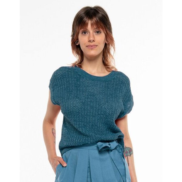 Alma & Lovis Pullunder im lockeren Strick aus Organic Cotton | Lace Knit Shirt