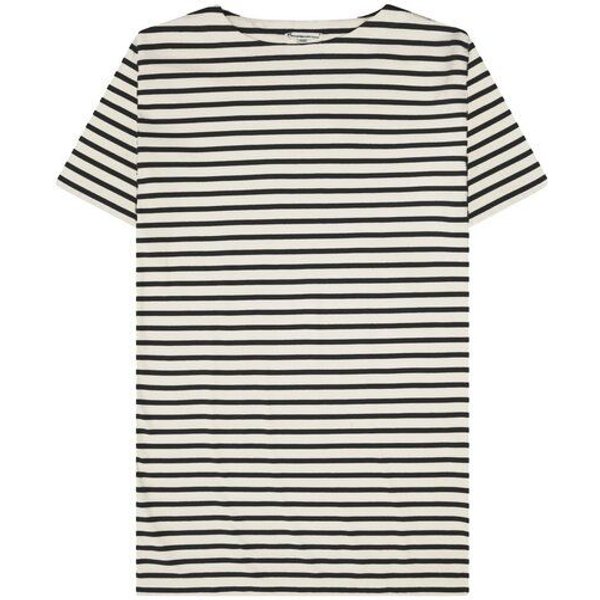 KnowledgeCotton Apparel T-Shirt-Kleid mit Streifen aus Bio-Baumwolle