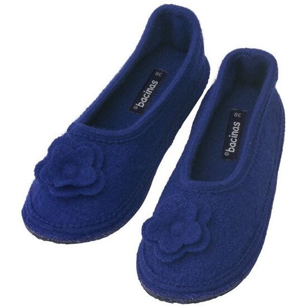 Bacinas Warme Ballerina Hausschuhe Damen Schurwolle Wollwalk Filzsohle