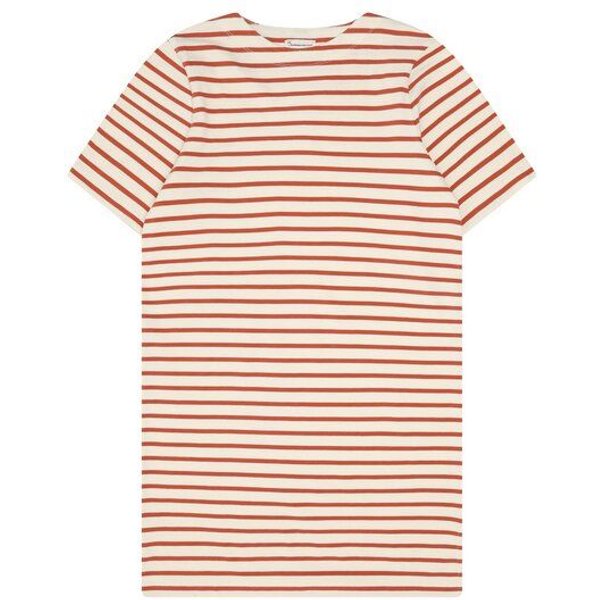 KnowledgeCotton Apparel T-Shirt-Kleid mit Streifen aus Bio-Baumwolle