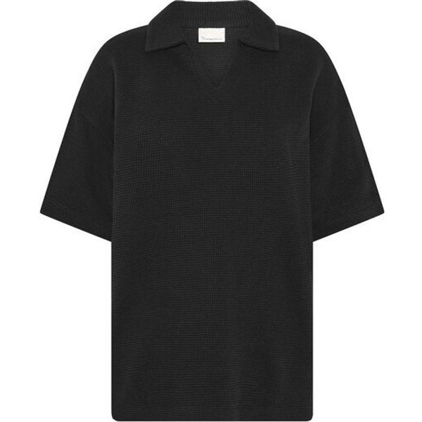 KnowledgeCotton Apparel Poloshirt mit Waffle-Struktur und Split-Kragen aus Bio-Baumwolle