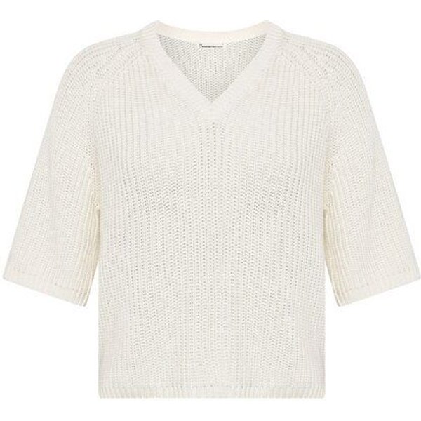 KnowledgeCotton Apparel Leichter Kurzarm Pullover mit V-Ausschnitt aus Bio-Baumwolle