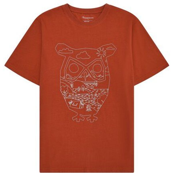 KnowledgeCotton Apparel T-Shirt mit Front-Print aus Bio-Baumwolle