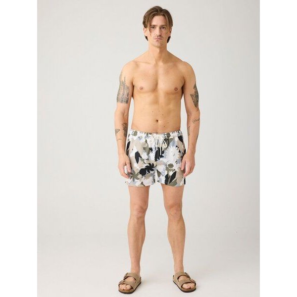 KnowledgeCotton Apparel Mittellange Badehose mit Prints aus recyceltem Polyester