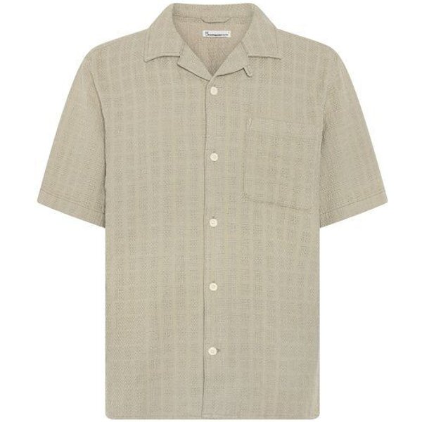 KnowledgeCotton Apparel Kurzarm Hemd mit Strucktur aus Bio-Baumwolle