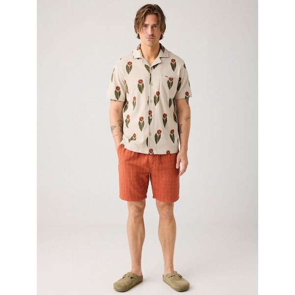 KnowledgeCotton Apparel Lockere Shorts FIG mit Strucktur aus Bio-Baumwolle