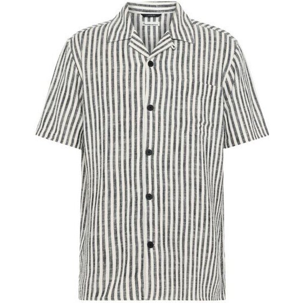 KnowledgeCotton Apparel Lockeres Kurzarmhemd aus Ecovero und Leinen
