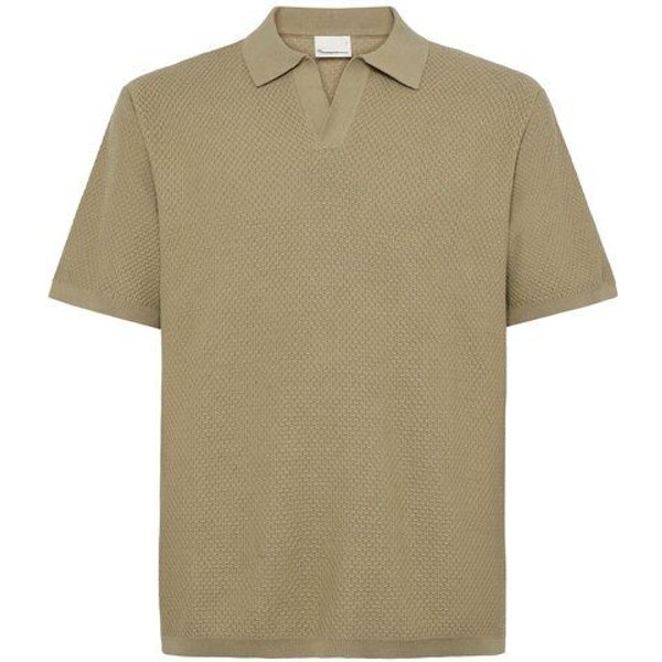 KnowledgeCotton Apparel Lockeres gestricktes Poloshirt aus Bio-Baumwolle