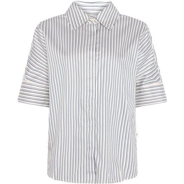 KnowledgeCotton Apparel Satinbluse mit kurzen Ärmeln ISLET aus Bio-Baumwolle