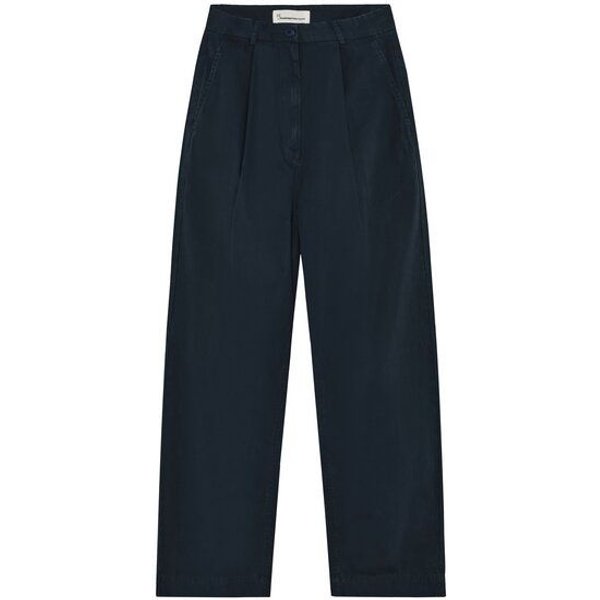 KnowledgeCotton Apparel Popeline-Faltenhose aus Bio-Baumwolle