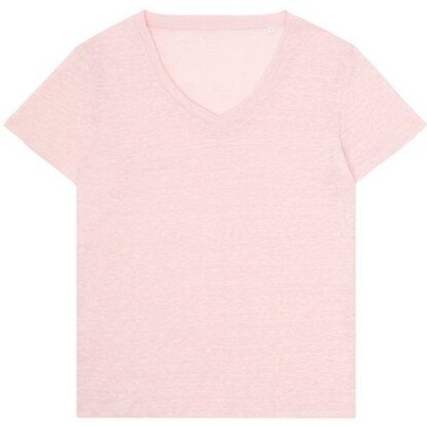 KnowledgeCotton Apparel T-Shirt mit V-Ausschnitt aus Bio-Leinen
