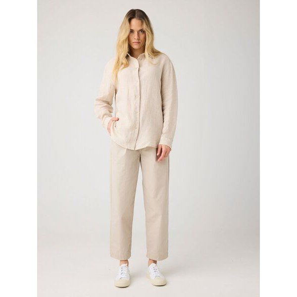 KnowledgeCotton Apparel Popeline-Faltenhose aus Bio-Baumwolle