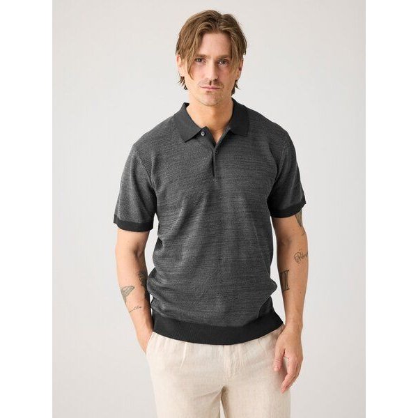 KnowledgeCotton Apparel Gestricktes Kurzarm-Poloshirt aus Bio-Baumwolle