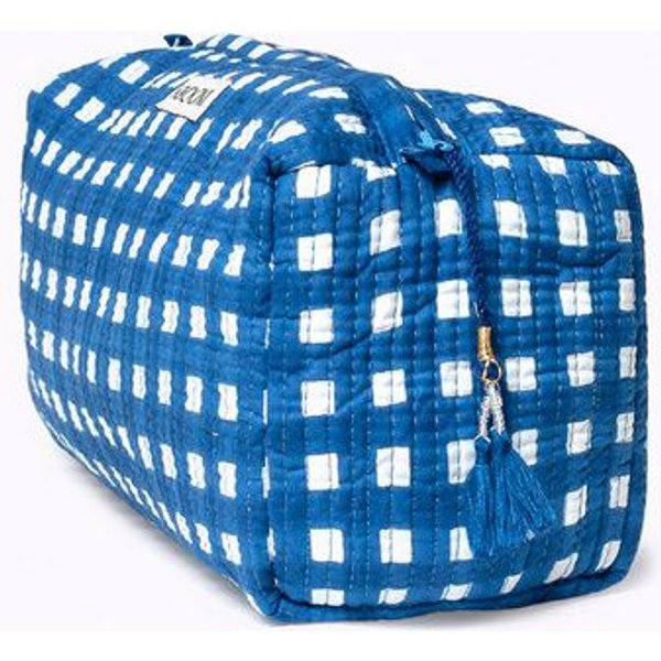 KIKOONI handgefertigte Kosmetiktasche "HAPPY CHECKS"