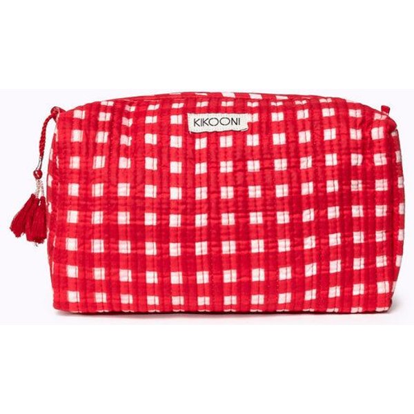 KIKOONI handgefertigte Kosmetiktasche "HAPPY CHECKS"