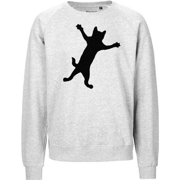 HANDGEDRUCKT "Klammerkatze" Unisex Sweatshirt Neutral
