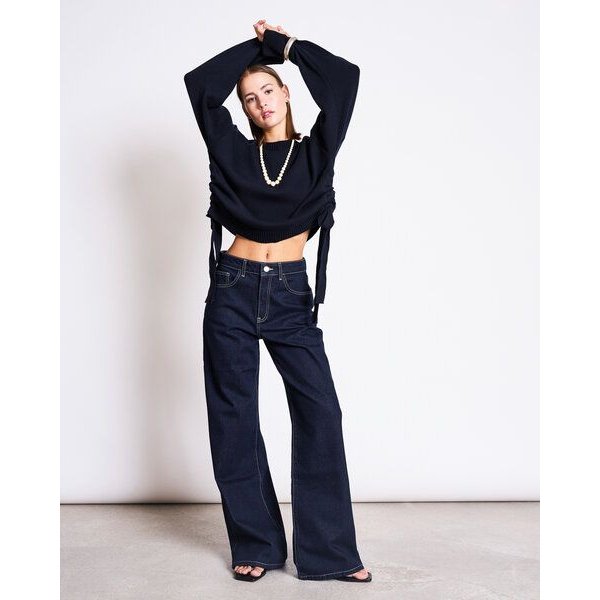 JAN N JUNE Sweater mit Bindedetail CAPER GOTS