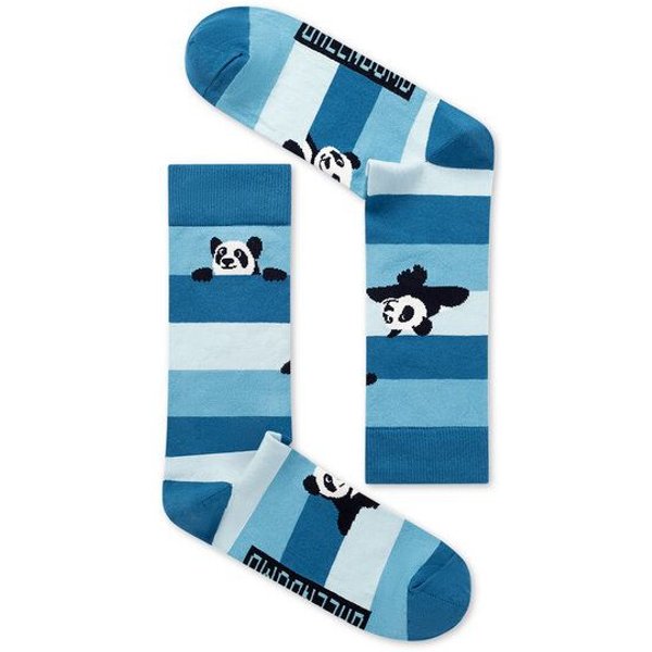 GREENBOMB Panda Stripes 2 Socks - Lässige Socken aus Bio-Baumwoll Mix / hochwertiger Print / Fair & Vegan