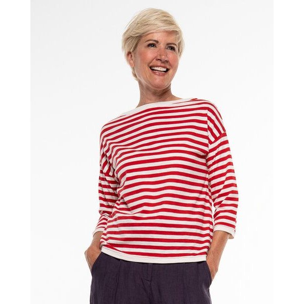 Alma & Lovis Lässiges 3/4 Arm Ringelshirt aus Organic Cotton | Ringel Longsleeve
