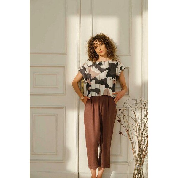 WiDDA berlin Leinenhose BOLLE in Mocha Braun
