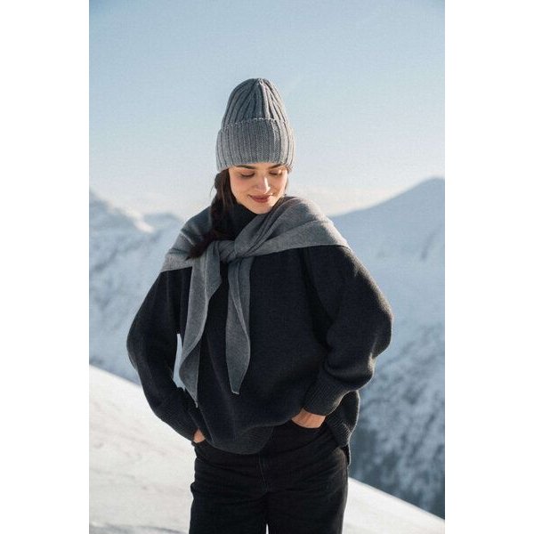 Kopyto BIRUANG XL Große Bandana / Halstuch 100% Merinowolle RWS-zertifiziert, ökologisch, unifarben