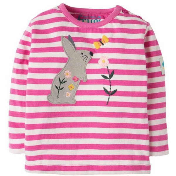 Frugi Langarm-Shirt Hase Button Applique Top