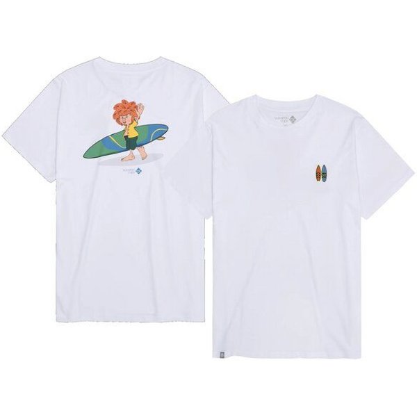 Bavarian Caps Herren T-Shirt Pumuckl Surft - Weiß