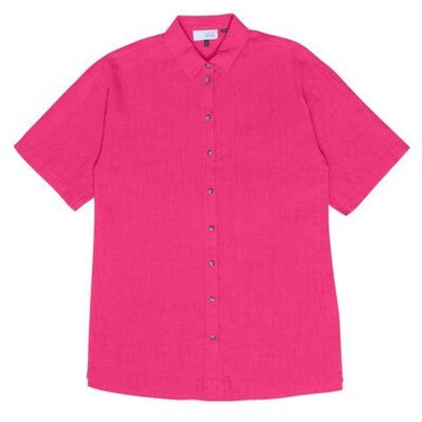Mazine Kurzarm Hemdblusenkleid aus 100% Leinen