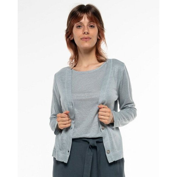 Alma & Lovis Eleganter Cardigan aus 100% Leinen-Jersey | Leinen Jersey Jacket