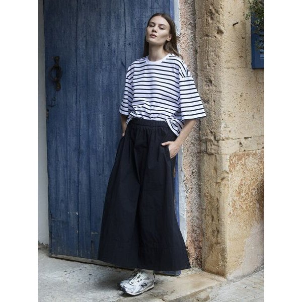 WOTE Damen Oversized Streifen-T-Shirt aus 100 % Bio-Baumwolle