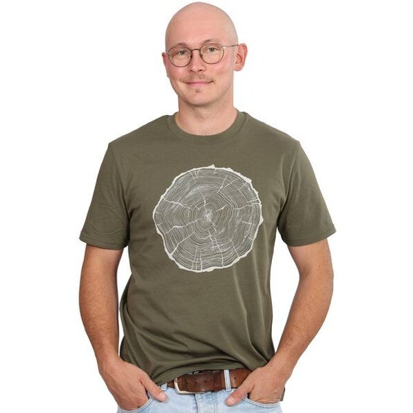 Life-Tree Organic Fairwear Shirt Men Organic Fairwear Khaki BigSlice | Gelb/Burgund