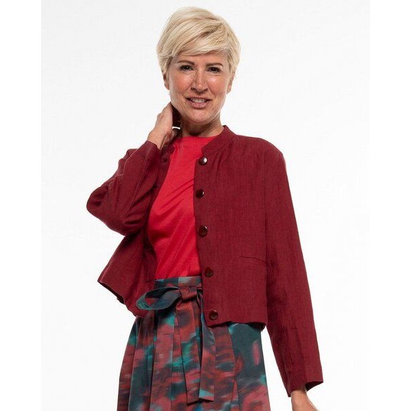Alma & Lovis Lässiger Leinen-Kurzblazer im modern Italian-Look | Leinen Kurzjacke